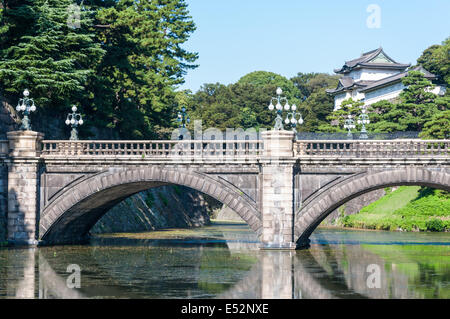 Hofburg und Nijubashi Brücke in Tokio, Japan. Stockfoto