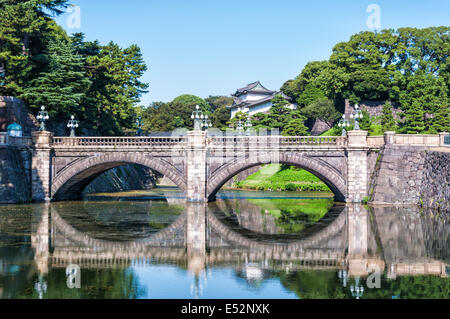 Hofburg und Nijubashi Brücke in Tokio, Japan. Stockfoto