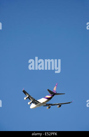 Thai Airways International Boeing 747 Flugzeug vom Flughafen Heathrow, Greater London, England, Vereinigtes Königreich Stockfoto