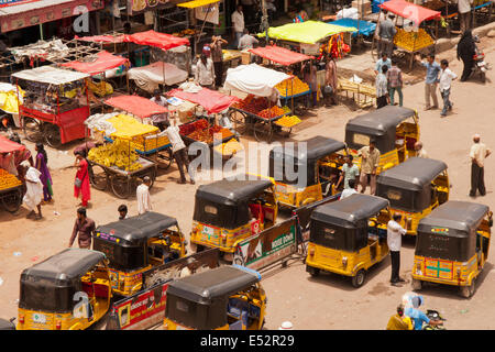 Straßenszene in der Charminar, Hyderabad Stockfoto