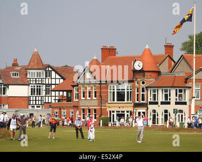 RYAN PALMER & Clubhaus BRITISH OPEN GOLF CHAMPIONSHIP ROYAL LIVERPOOL GOLF CLUB HOYLAKE ENGLAND 18. Juli 2014 Stockfoto