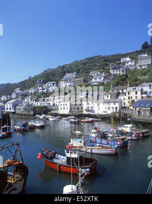 Hafen von Polperro, Polperro, Cornwall, England, Vereinigtes Königreich Stockfoto