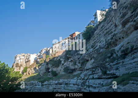 Fluss Tajo Schlucht Kalksteinfelsen, Alhama de Granada, Spanien Stockfoto