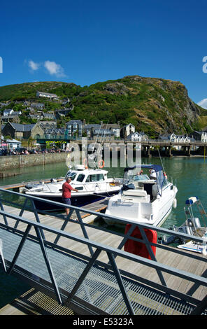 Motorboot Barmouth Hafen Barmouth Gwynedd Wales UK Stockfoto