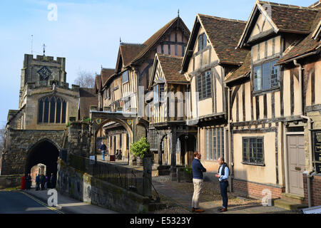 16. Jahrhundert Lord Leycester Hospital, High Street, Warwick, Warwickshire, England, Vereinigtes Königreich Stockfoto