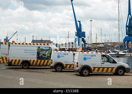 National Grid vans, Ipswich, Suffolk, UK. Stockfoto