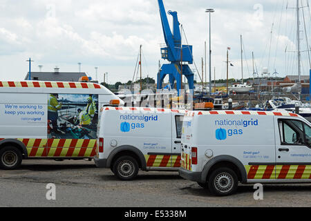 National Grid vans, Ipswich, Suffolk, UK. Stockfoto