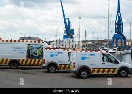 National Grid vans, Ipswich, Suffolk, UK. Stockfoto