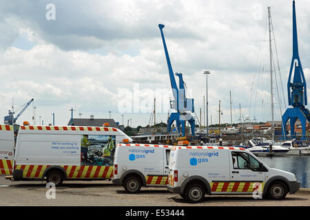 National Grid vans, Ipswich, Suffolk, UK. Stockfoto