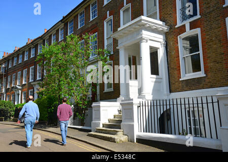 Georgische Terrasse beherbergt, Sion Reihe, Twickenham, London Borough of Richmond upon Thames, Greater London, England, Vereinigtes Königreich Stockfoto