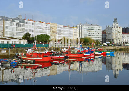 Harbour View, A Coruña, A Coruña Provinz, Galicien, Königreich Spanien Stockfoto