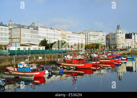 Harbour View, A Coruña, A Coruña Provinz, Galicien, Königreich Spanien Stockfoto