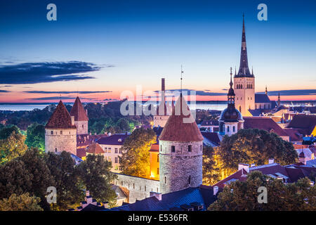 Tallinn, Estland in der Morgendämmerung. Stockfoto