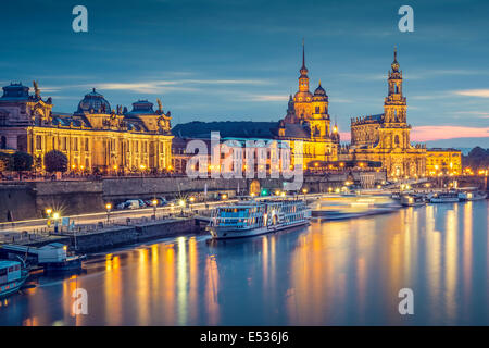 Dresden, Deutschland Stadtbild an der Elbe. Stockfoto