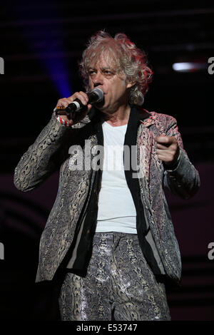 Guildford, Surrey, UK. 18. Juli 2014. Die Boomtown Ratten Schlagzeile auf der Main Stage bei Guilfest Festival 2014 Credit: Swiftcreative/Alamy Live-Nachrichten Stockfoto