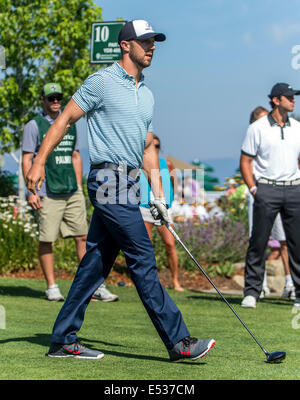 Stateline, Nevada, USA. 18. Juli 2014. NFL-Quarterback ALEX SMITH spielt in Edgewood Tahoe am ersten Tag des Wettbewerbs auf der 25. jährlichen amerikanischen Jahrhundert Championship. Bildnachweis: Brian Cahn/ZUMA Draht/Alamy Live-Nachrichten Stockfoto