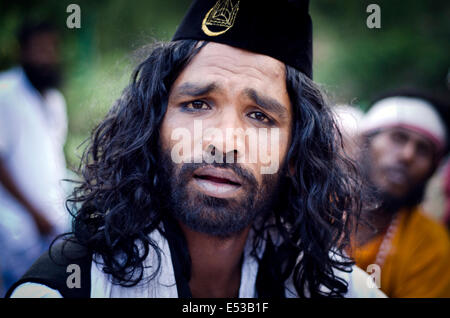 Sufi-Fakir, vom jährlichen Wallfahrt zum Grab des muslimischen Sufi-Heiligen, Kwaja Gharib Nawaz von Ajmer, Indien Stockfoto