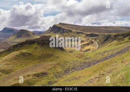 Blick vom Quiraing Blick nach Süden entlang Trotternish Ridge, Isle Of Skye, Schottland, UK Stockfoto