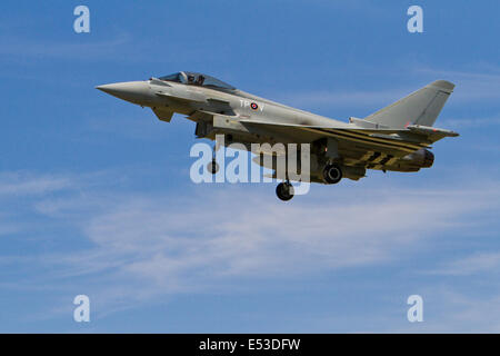 Eurofighter Typhoon zeigt auf der Farnborough Airshow 2014. Stockfoto
