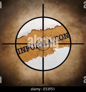 Informationstext im Ziel Stockfoto
