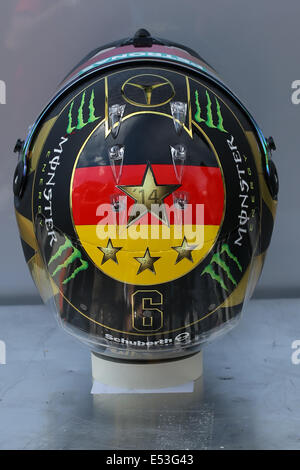 Hockenheim, Deutschland. 18. Juli 2014. Nico Rosberg (GER) #6, Mercedes AMG Petronas Formel 1 Team - der vierte Stern für Deutschland auf seinem Helm - Formel 1 World Championship 2014 - Rd10, German Grand Prix am Hockenheimring Credit: Action Plus Sport/Alamy Live News Stockfoto