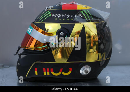 Hockenheim, Deutschland. 18. Juli 2014. Nico Rosberg (GER) #6, Mercedes AMG Petronas Formel 1 Team - der vierte Stern für Deutschland auf seinem Helm - Formel 1 World Championship 2014 - Rd10, German Grand Prix am Hockenheimring Credit: Action Plus Sport/Alamy Live News Stockfoto