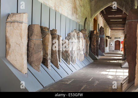 Korridors Stein im University College Cork kodiert, enthält eine Sammlung von Ogham Steinen mit einer frühen Form des irischen lan Stockfoto