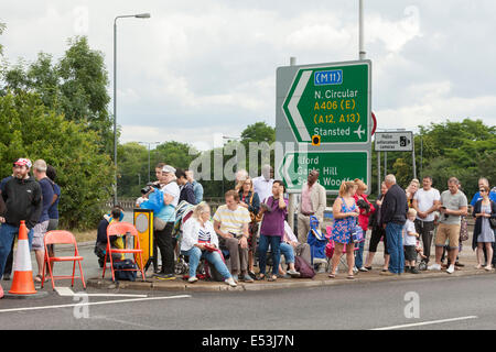 2014-tour de France Zuschauer in Ost-London, England Stockfoto