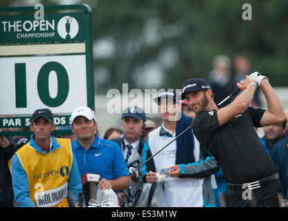 Hoylake, UK. 19. Juli 2014. Die Open Golf Championship Runde 3. Dustin JOHNSON [USA] vom 10. Abschlag Credit: Action Plus Sport/Alamy Live News Stockfoto