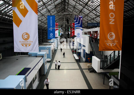 Glasgow, Schottland. 19. Juli 2014. SECC Glasgow Schottland 19. Juli 2014.  Austragungsort Vorbereitungen am wichtigsten SECC Hub 4 Tage im Voraus die Commonwealth-Spiele-Gutschrift: ALAN OLIVER/Alamy Live News Stockfoto