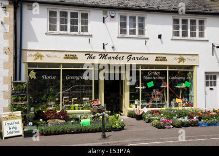 Castle Cary, eine kleine Marktstadt in Somerset, England UK The Market Garden Shop Stockfoto