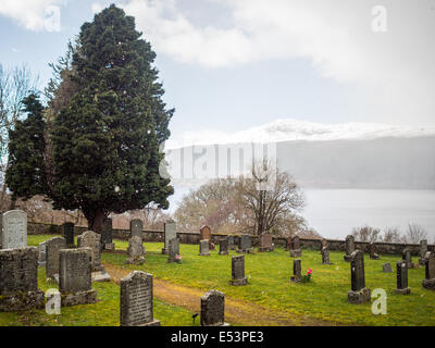 Boleskine Burial Ground im Schnee Stockfoto