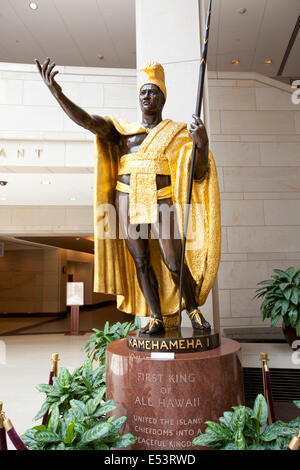 WASHINGTON D.C. - 23. Mai 2014: Statue von König Kamehameha i. in der Library of Congress in Washington DC. Ein großer Krieger, diplom Stockfoto