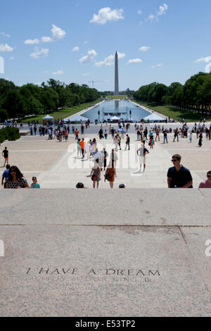 WASHINGTON D.C. - 25. Mai 2014: Ort, wo "Ich Have a Dream"-Rede von amerikanischen Bürgerrechtler Martin Luther geliefert wurde Stockfoto