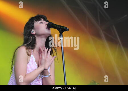 Nottingham East Midlands, UK.  19. Juli 2014.  Füchse (Louisa Rose Allen), führt bei Glanz-Festival auf dem Gelände des Wollaton Hall, Nottingham. Stockfoto