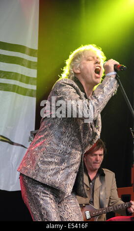 Nottingham East Midlands, UK.  19. Juli 2014.  Sir Bob Geldof von The Boomtown Rats führt Pracht Festivals 2014 auf dem Gelände des Nottingham Wollaton Hall. Stockfoto