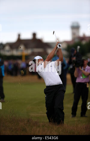 Hoylake, UK. 19. Juli 2014. Sergio Garcia (USA) Golf: Sergio Garcia von Spanien in Aktion am 16. Loch während der dritten Runde der 143. British Open Championship am Royal Liverpool Golf Club in Hoylake, England. Bildnachweis: Koji Aoki/AFLO SPORT/Alamy Live-Nachrichten Stockfoto