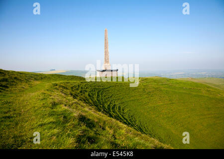 Lansdowne Obelisk Denkmal, errichtet Cherhill, Wiltshire, England 1845 durch Dritte Marquis Lansdowne, seine Vorfahren zu gedenken Stockfoto