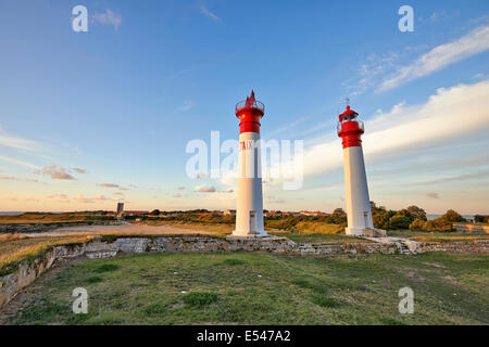 Leuchtturm am Ile d ' Aix an der atlantischen Küste von Frankreich Stockfoto