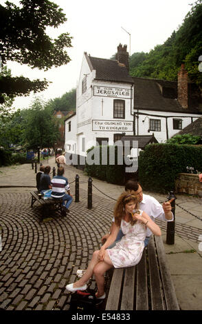 Großbritannien, England, Nottingham, Ye Olde Reise nach Jerusalem Inn, Großbritanniens älteste Gastwirtschaft Stockfoto