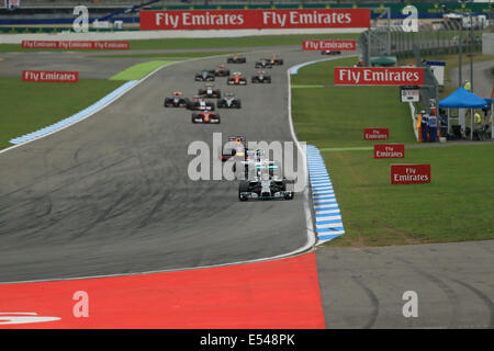 Hockenheim, Deutschland. 20. Juli 2014. Formel 1 Grand Prix von Deutschland.   Nico Rosberg von Mercedes AMG Petronas F1 Team leitet die Deutsche GP Credit: Action Plus Sport Bilder/Alamy Live News Stockfoto