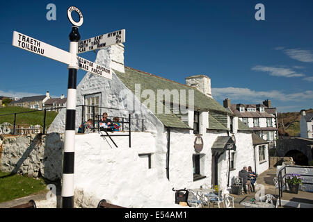 England, Wales, Gwynedd, Lleyn Halbinsel, Aberdaron, y Gegin Fawr, Café einst Bardsey Monks feed Stockfoto