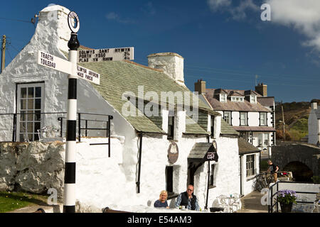 England, Wales, Gwynedd, Lleyn Halbinsel, Aberdaron, y Gegin Fawr, Café einst Bardsey Monks feed Stockfoto