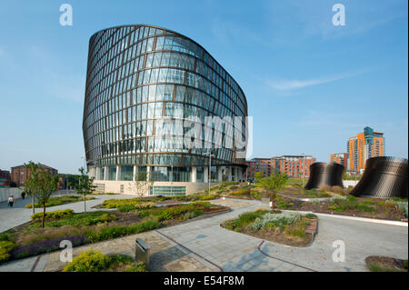 Ein Angel-Platz, der Co-Operative Group, ist eines der Flaggschiff-Gebäude ist Teil des Komplexes in Manchester NOMA. Stockfoto