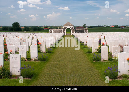 Tyne Cot Militärfriedhof, Flandern Felder Stockfoto