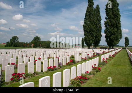 Tyne Cot Militärfriedhof, Flandern Felder Stockfoto