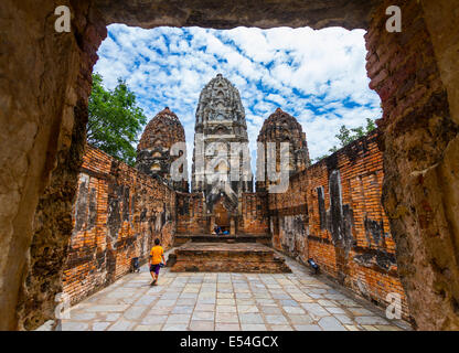 Wat Si Sawai. Sukhothai Historical Park. Thailand. Asien Stockfoto