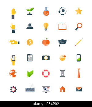 Reihe von flachen icons Stockfoto
