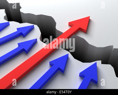 Überwindung von Hindernissen. konzeptionelle Geschäft Abbildung Stockfoto