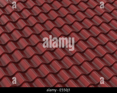 3D Render braune klassische Dachziegel Stockfoto